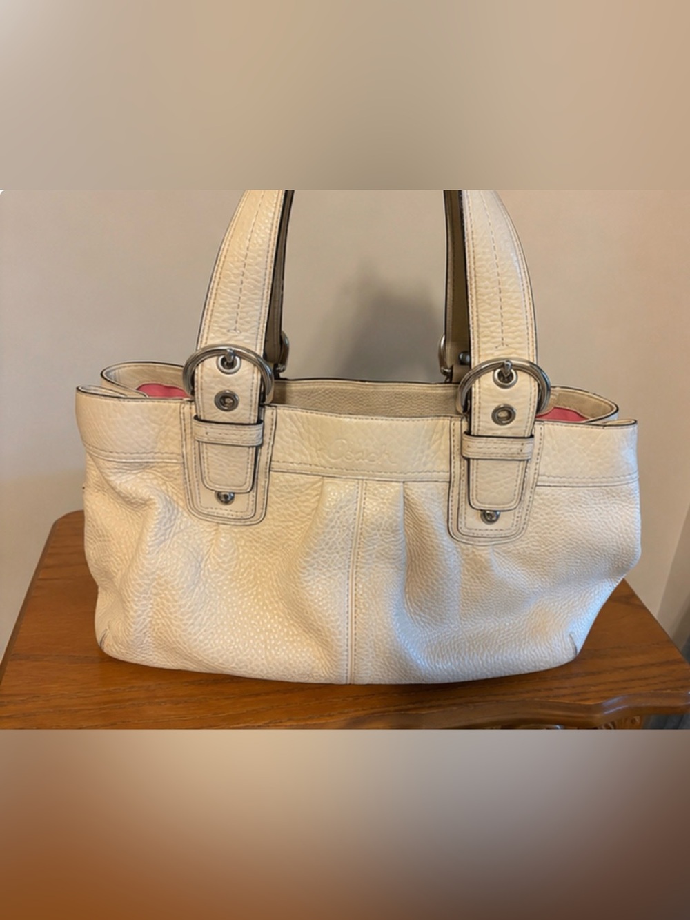 Cream Leather Women’s Handbag